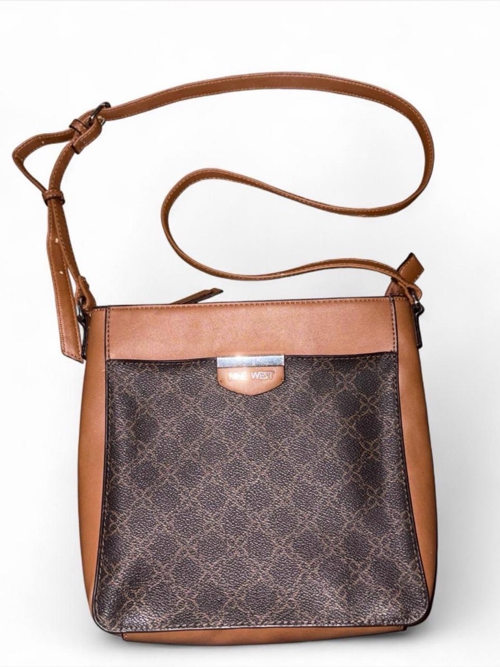 Nine West Brown & Dark Brown Pattern Crossbody Bag